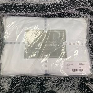 NWT Boll & Branch organic twin sheet set white/pewter